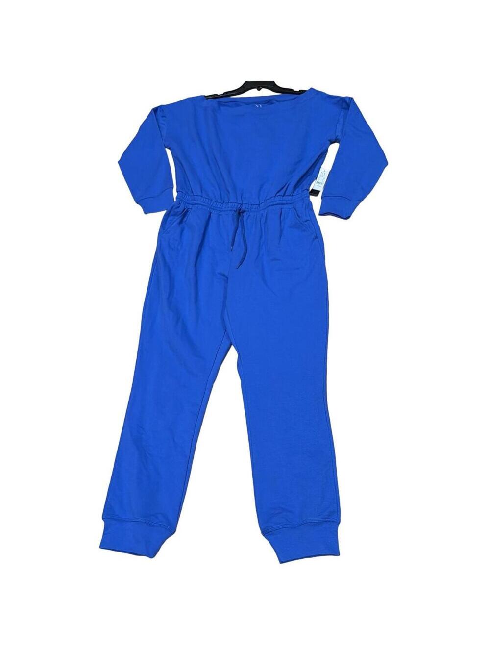 NWT NY&Co royal Blue jogger Baggy Jumpsuit Large stretch pockets Gabrielle Union